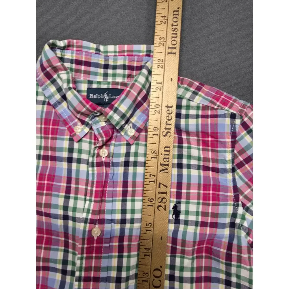 Ralph Lauren Polo Shirt Boys 7 Plaid Short Sleeve